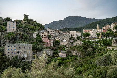 Village view on Corsica island Franceの写真素材