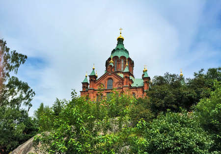 Upenski Cathedral in Helsinki, Finland - July 2015の写真素材