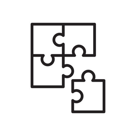 PUZZLE icon design, flat style icon collectionのイラスト素材