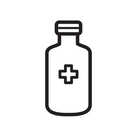 MEDICINE BOTTLE icon collection, trendy styleのイラスト素材