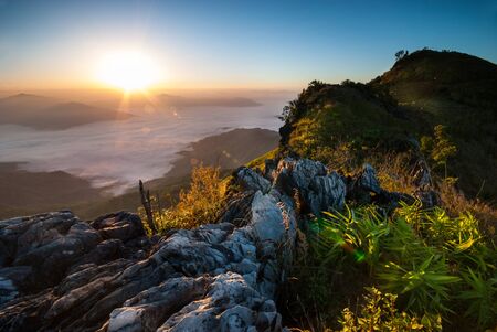 Sunrise at Doi Pha Tang Chiang Raiの写真素材