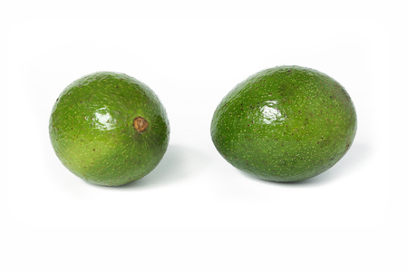 Avocados isolated on a white background with shadowの写真素材