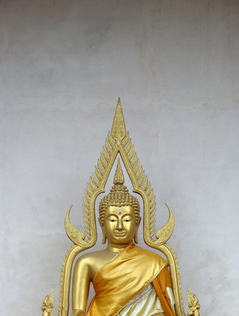 Statue of Buddha at Wat Chedi Luang in Chiangmai Thailandの写真素材