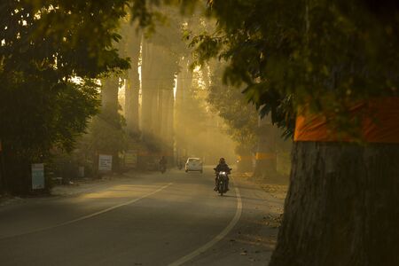 CHIANG MAI THAILAND  JANUARY 4 2015: Chiang Mai at Amphoe Saraphi. Photo at ChiangmaiLamphun road Thailand.のeditorial素材