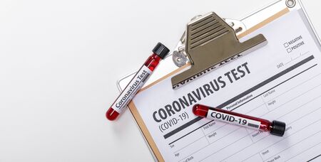 Testing patients blood samples for Coronavirus Outbreak (COVID-19) in the laboratory with doctor...