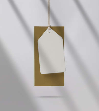 Label Tag mockup templateの写真素材