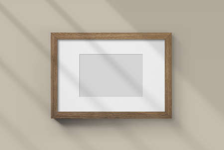 Wooden photo frames mockup with copy space for your photo or graphic designの写真素材
