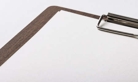 A4 paper on wooden file with copy spaceの写真素材