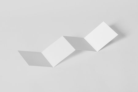 Folded Brochure Mockup Template with copy space for your logo or graphic designの写真素材