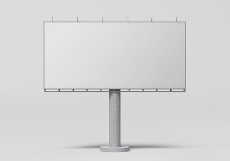 Mockup Outdoor billboard on blue sky background with copy space for your logo or graphic design, 3d rendering studioの写真素材