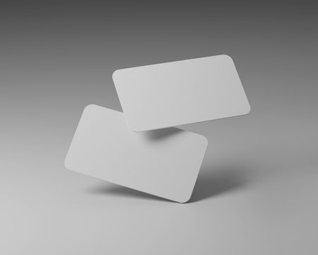 Group of minimal business card mockup template with copy space for your logo or graphic design, 3d rendering studioの写真素材