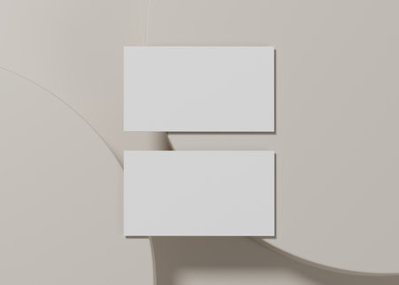 Group of minimal business card mockup template with copy space for your logo or graphic design, 3d rendering studioの写真素材