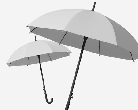 Umbrella mockup template with copy space for your logo or graphic design, 3d rendering studioの写真素材