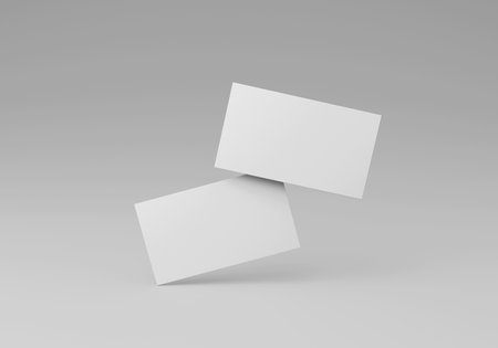 Group of minimal business card mockup template with copy space for your logo or graphic design, 3d rendering studioの写真素材