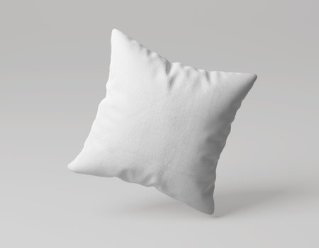 Premium Quality Square Pillow Cushion Mockup isolated on white Backgroundの写真素材