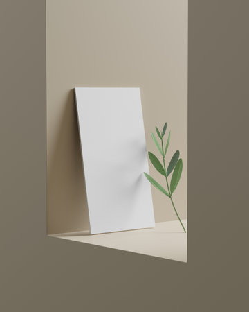 Group of minimal business card mockup in windowの写真素材
