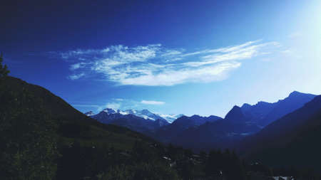 Ayas, Aosta Valley, Italy. View of the Monterosa glacierの素材