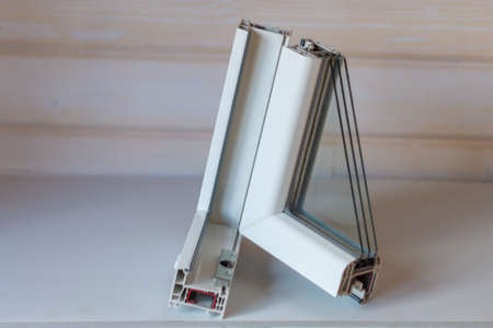 A sample of a plastic double-glazed window.