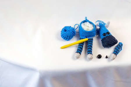 The process of crocheting amigurumi dollsの写真素材