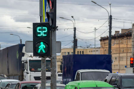 Green traffic light pedestrian traffic is allowed.の写真素材