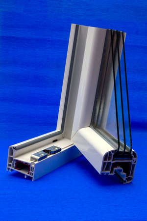 A sample of a plastic double-glazed window.の写真素材