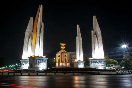 The democracy monument was photographed during night by using slow speed shutter technique  The...