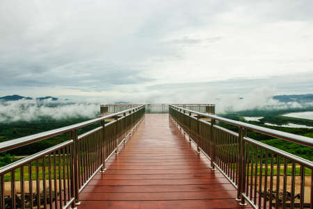 an corridor extends into the air, top of reclamation field, Mae Moh Mine, Thailand の写真素材