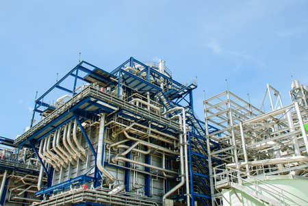 Equipment and piping as found outside of a modern industrial power plant, Ratchaburi, Thailand 