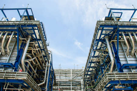 Equipment and piping as found outside of a modern industrial power plant, Ratchaburi, Thailand 