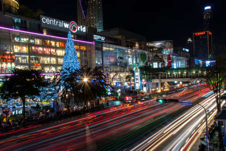 Bangkok, Thailand - 28 December 2009: Christmas celebration in front of Central World shopping mall on December 28, 2009 in Bangkok.のeditorial素材