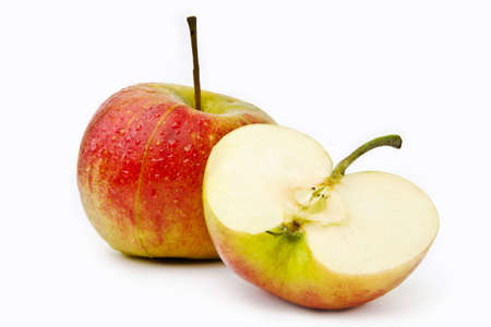 Apples on a white backgroundの写真素材