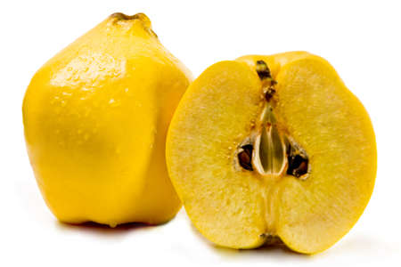 Quinces on a white backgroundの写真素材