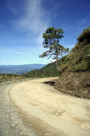 halsema mountain highway running between baguio and bontoc in the central cordillera, the philippinesの写真素材