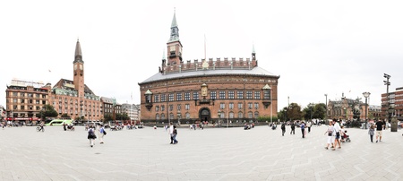 The Raadhus city hall in the Radhuspladsen main sqaure in Copenhagen Denmarkのeditorial素材