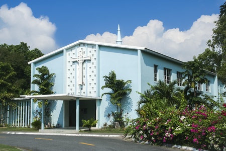 old christian church on clark in pampanga philippinesの写真素材