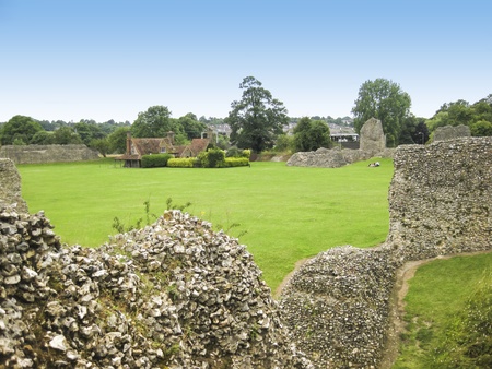 ruins of ancient berkhamsted castle in hertfordshire englandの写真素材