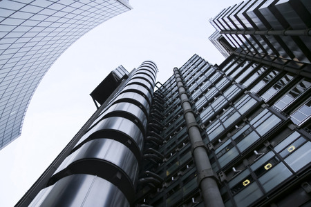 London - Jan 17, 2009: The Lloyds building in London, UK. Originally built in 1928 (design by R. Rogers), demolished and reconstructed and opened by Queen Elizabeth II in 1986.のeditorial素材