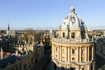 Oxford, England - Jan 3, 2010: View of Radcliffe Square in the British city of Oxford. We can see in the foreground the Radcliffe Camera, and sides, Lincoln College, the Bodleian library, Hertford College and All Souls Collegeのeditorial素材