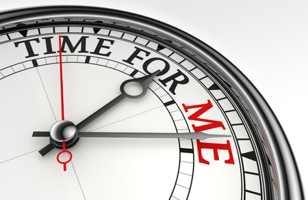 time for me concept clock closeup on white background with red and black words time for me concept clock closeup on white background with red and black words