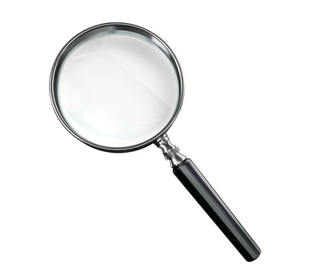 magnifying glass classic style  isolated on white backgroundの写真素材