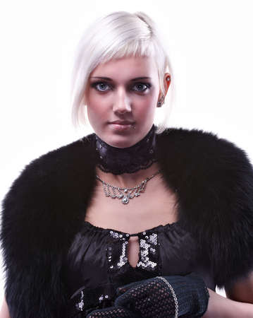 Fashion portrait of attractive young blond beauty