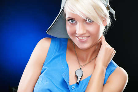 Portrait of an elegant young sporty woman beauty, studio shotの写真素材