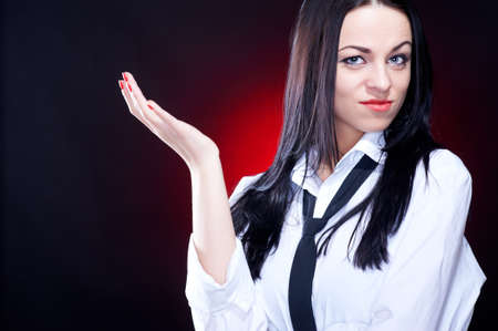 Beautiful elegant young woman, studio shotの写真素材