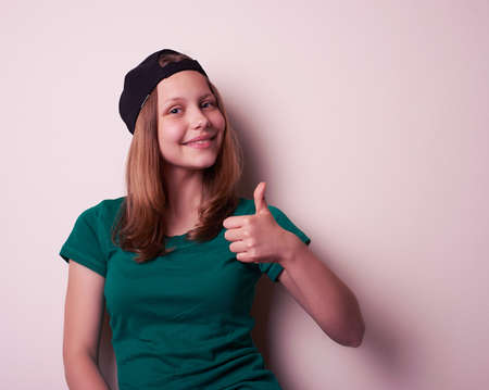 Portrait of the young rock teen girl, studio shotの写真素材