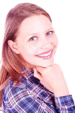 Portrait of a beautiful smiling teen girl