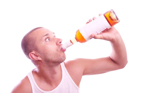 Portrait of a drinking manの写真素材