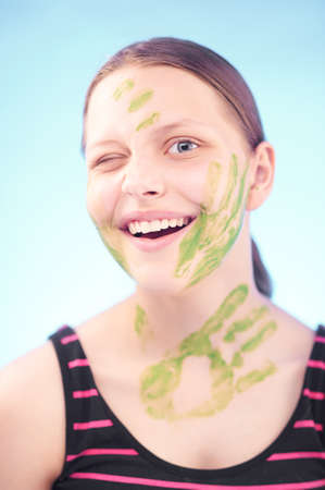 Nice dirty winking teen girlの写真素材