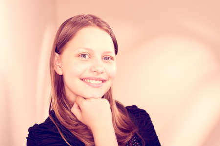 Beautiful happy lovely teen girl smilingの写真素材