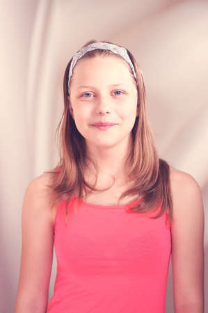 Beautiful happy lovely teen girl smilingの写真素材