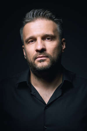 Portrait of a man, closeupの写真素材